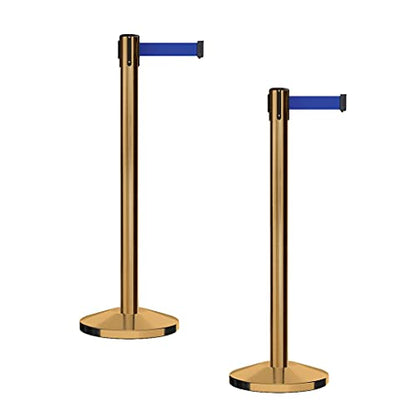 CCW Series RBB-100 Retractable Belt Barrier Stanchions, 2 Pack - color: Dark Blue, size: 7.5 Foot
