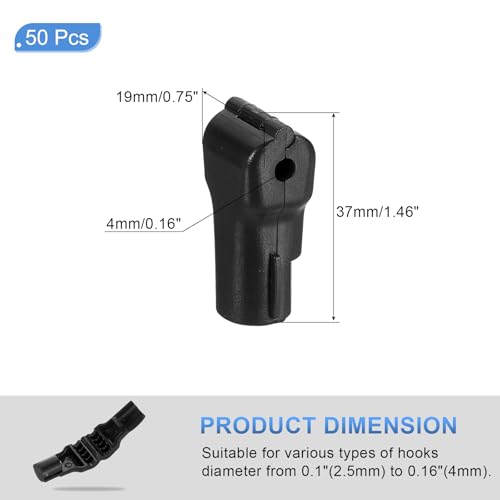 uxcell 50pcs Peg Hook Locks Stop Locks, 4mm ABS Pegboard Display Hook Security Lock, Anti Sweep Theft Stop Locks for Retail Shop and Shopping Center Pegboard Display, Black - color: Black