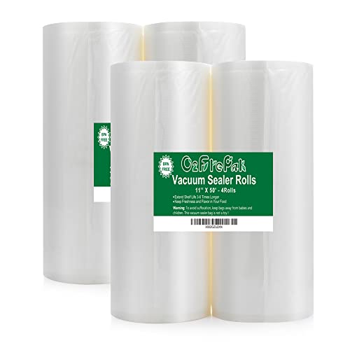 O2frepak 4Pack Vacuum Sealer Bags Rolls 11"x50' for Food Storage - size: 11" x 50' (4 Pack)