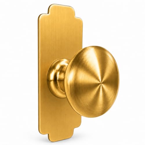 trust4care 4-Pack Gold Rectangle Backplates of Closet Cabinet Knobs - color: Gold