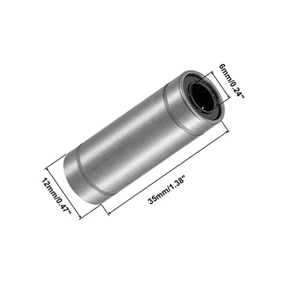 Linear Ball Bearings, LM6LUU 6mm Bore Longer Linear Motion Bushing Double Side Rubber Sealed Rod Liner Shaft Parts for CNC Machine 3D Printer 4 Pack - size: 6mm