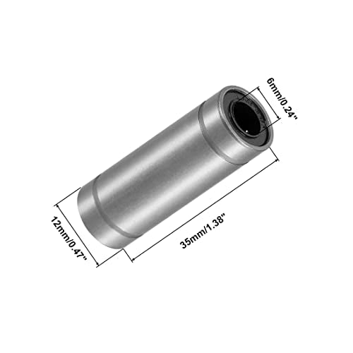 Linear Ball Bearings, LM6LUU 6mm Bore Longer Linear Motion Bushing Double Side Rubber Sealed Rod Liner Shaft Parts for CNC Machine 3D Printer 4 Pack - size: 6mm
