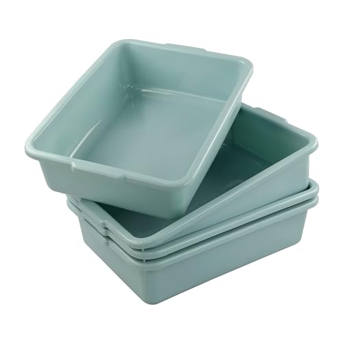 Xyskin 13 L Plastic Commercial Bus Tubs, Utility Tote Bus Box, 4-Pack - color: Mint Green