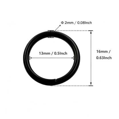 1/2'' Metal O-Ring Buckle Connector Round Loops Non Welded for Bags Webbing Purse and Belt Straps, Black, Pack of 150 - color: Black X 150 Pcs