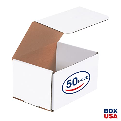 Box USA BMLR4 6 1/2"L x 4 7/8"W x 3 3/4"H, White (Pack of 50) - size: (060) 6 1/2" x 4 7/8" x 3 3/4", 50-Pack