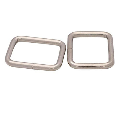BIKICOCO Metal Rectangle Ring Buckles Square Strap Webbing Belt Rings for Bag Purse Non Welded 3/4 x 5/8 Inch - color: Silver X 50 Pcs