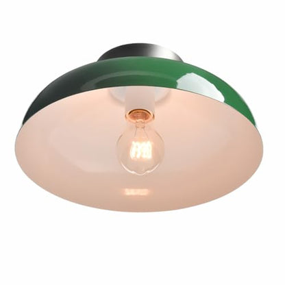 DIRYZON Industrial Green Semi Flush Mount Ceiling Light, 12-Inch - color: Green