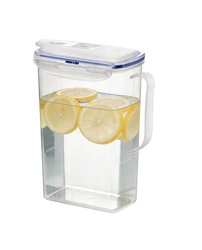 LocknLock Aqua Fridge Door Water Jug | Clear Pitcher | BPA Free Plastic Pitcher with Lid | 2 Quart Pitcher with Lid for Water, Juice, Tea & More Beverages, Clear - color: Clear, size: 64 Ounces
