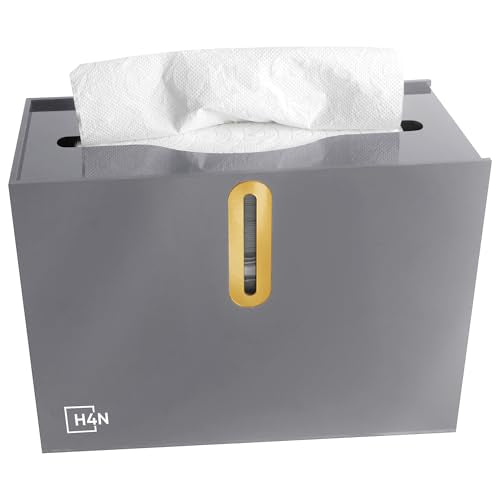 H4N Multifold Paper Towel Dispenser Countertop - Commercial Single Sheet Hand Towel Holder, Compact Acrylic Design for Home, Office, Restaurant Bathrooms - Gray - color: Gray