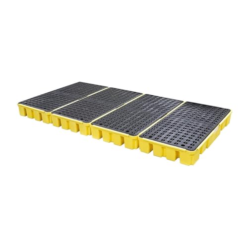 ENPAC 8 Drum Spill Containment Pallet, U-Connect Linking Modular Workstation, 72"x49"x6.5", 16000 lbs. Distributed Load Capacity, 76.5-Gallon Spill Capacity, EPA/OSHA Compliant, Made in USA - color: Yellow, size: 8 Drum