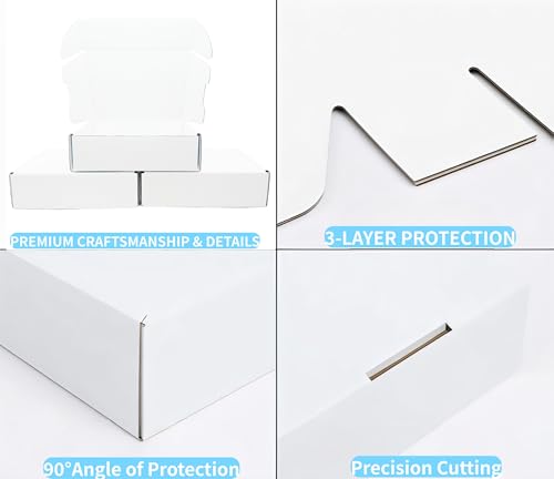4x4x2 Inches White Corrugated Cardboard Shipping Boxes Set of 2 - size: 4x4x2 inch 2 Pack