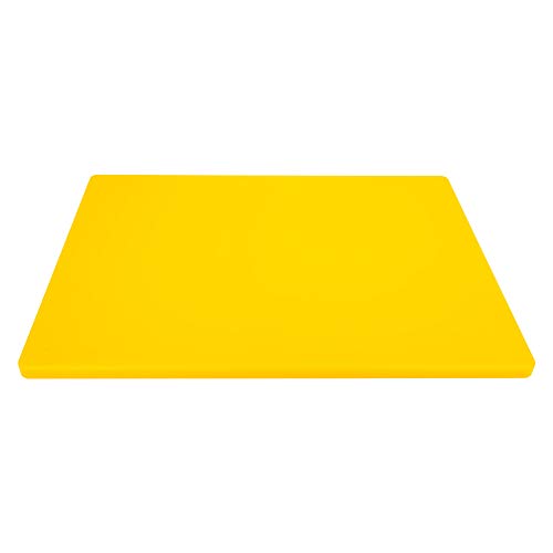 Thirteen Chefs Large 18 x 12 Yellow Cutting Board - Professional 1/2 Inch Thick HDPE for Poultry and Chicken - Food Service and Restaurant Certified - color: Yellow, size: 18"L x 12"W