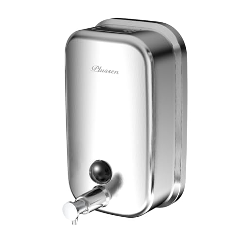 Commercial Soap Dispenser Wall Mount 304 Stainless Steel, Manual Liquid Hand Soap Dispenser for Bathroom Restroom Restaurant Hotel Office, Anti-Leak Pump - size: 1000ml(35oz)