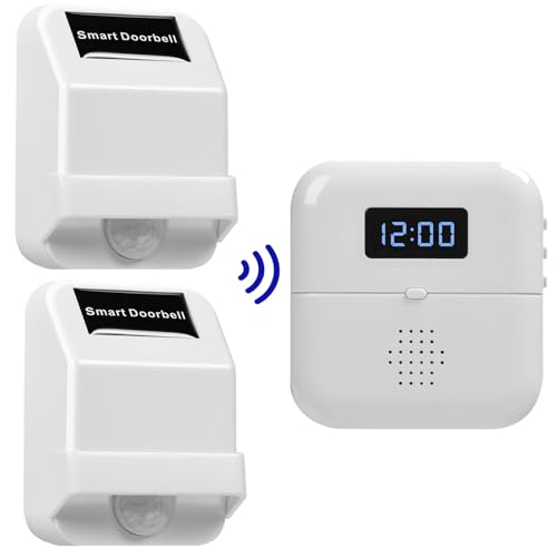 Wireless Motion Sensor Door Chime, Motion Detector Alarm Chimes, Entry Doorbell Indoor Motion Detector Buzzer Monitor for Home, Business, Store, Office (white0201) - color: white0201