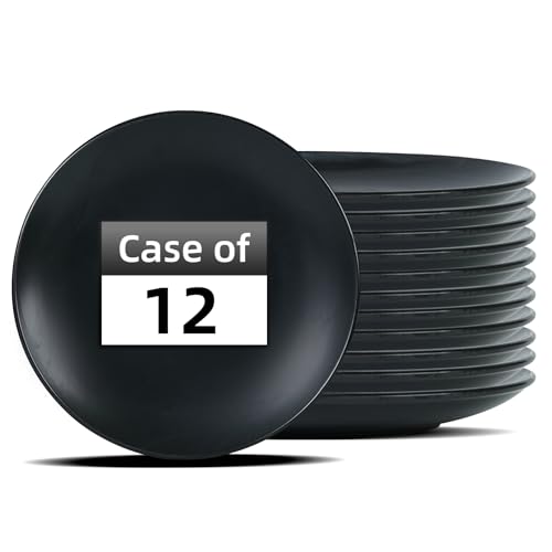 Restaurant Value, Stoneware Coupe Shape Plate 12.25", Matte Black, Case of 12 - color: Matte Black, size: Plate 12.25"
