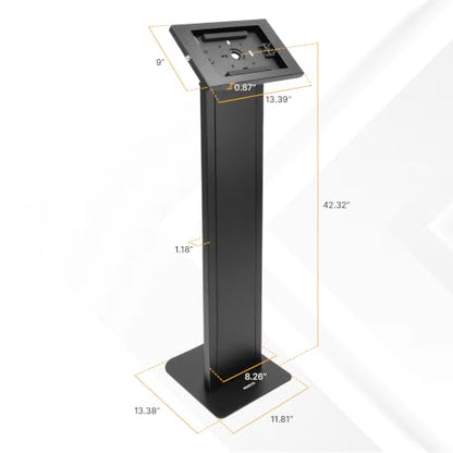 Mount-It! Anti-Theft iPad Floor Stand, Locking Kiosk Enclosure, Black - color: Black