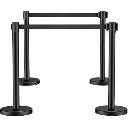 CAMMOO 4 Pack Crowd Control Stanchions, 8.2ft Retractable Belt, 11 Lbs Base