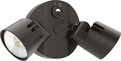 Lithonia Lighting HomeGuard 2-Light LED Outdoor Flood Lights, Dusk to Dawn - color: Dark Bronze, size: 2-Light, style: 1750-2750 Lumens