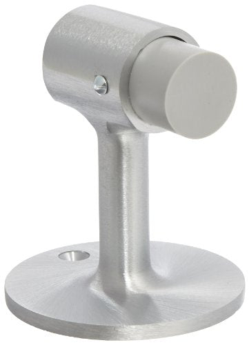 Rockwood 471.26D Brass Door Stop, #8 x 3/4" OH SMS Fastener with Plastic Anchor, 2-1/2" Base Diameter x 3" Height, Satin Chrome Plated Finish