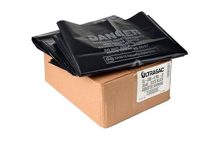 Ultrasac 33 Gallon 6 MIL Large Black Heavy Duty Garbage Bags - 30" x 40" - Pack of 32 - For Contractor, Industrial, Healthcare, & Municipal - style: 33 Gal, 6 Mil, 32 Count