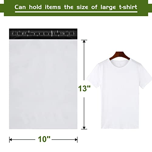 SJPACK 10x13-inch 500 Bags 2.5 Mil Poly Mailers Envelopes Bags With Self-sealing Strip White Bags - size: 500 bags