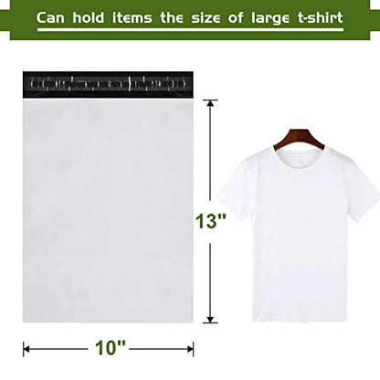 SJPACK 10x13-inch 500 Bags 2.5 Mil Poly Mailers Envelopes Bags With Self-sealing Strip White Bags - size: 500 bags