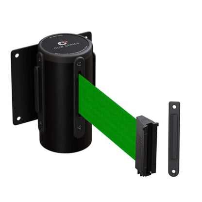 Crowd Control Warehouse WMB-125 Wall Mount Retractable Belt Barrier, 11 Ft - color: Green, size: Solid Color