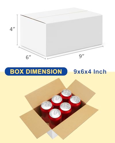 40-Pack-Small-Shipping-Boxes-9x6x4, Corrugated-Cardboard-Boxes-for-Packaging-Small-Business, White-Boxes-Mailers - color: White, size: 9x6x4 inches