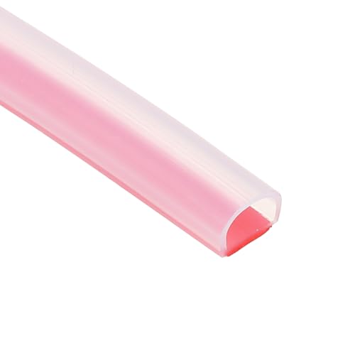 PATIKIL Silicone Weather Stripping Door Seal, 9.8 ft D Shape Weather Stripping Self Adhesive Door Seal Strip for Door Frame, Window Sealing, Large Gap, 25/64" Wx5/128 Tx5/16 H, Clear/Red - size: 9.8 ft Long, 25/64"Wx5/128"Tx5/16"H