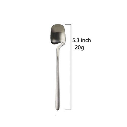 JASHII Honey Jam Spoon, Stainless Steel Mini Coffee Spoon, Teaspoon, 6-piece (Matte Silver) - color: Silver coffee spoon 6pcs, size: service 6