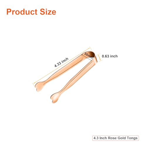 Mini Serving Tongs, Anytrp 18-Packs Stainless Steel Sugar Tongs, 4.3inch Ice Tongs Kitchen Tong Appetizers Tong for Coffee Bar, Tea Party, Desserts Party, Sugar and Ice Bucket - color: Rose Gold, size: 4.3inch-18pcs