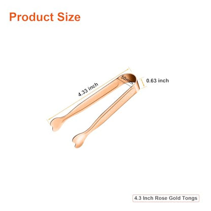 Mini Serving Tongs, Anytrp 18-Packs Stainless Steel Sugar Tongs, 4.3inch Ice Tongs Kitchen Tong Appetizers Tong for Coffee Bar, Tea Party, Desserts Party, Sugar and Ice Bucket - color: Rose Gold, size: 4.3inch-18pcs