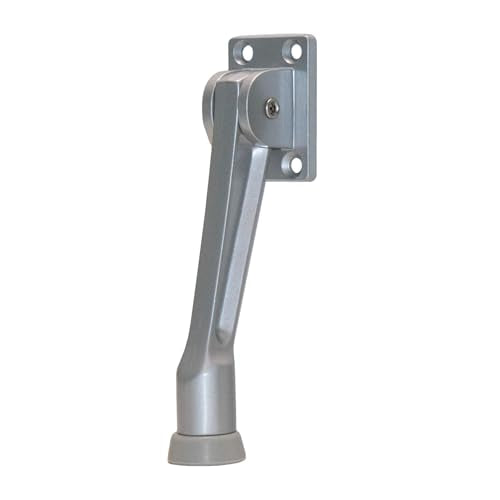 Door Holder Door Stopper for Commercial Storefront Entrance Door, Office Door, Wood Door, Inside Door, 5 inch Length, Heavy Duty with Ribbed Rubber Foot, Mounting Hardware Included (Aluminum) - color: Aluminum