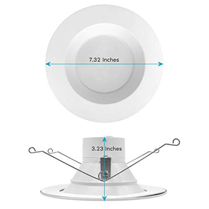 LUXRITE 5/6 Inch LED Recessed Retrofit Downlight, 14W=90W, 1100LM (12 Pack) - size: 12 Count (Pack of 1)