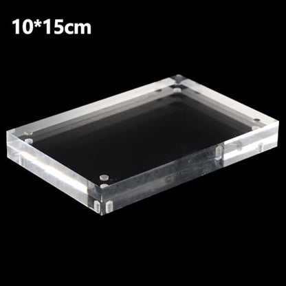 Acrylic Sign Holder, Acrylic Magnetic Poster Double-Sided Display Stand For Countertops, Acrylic Stands For Display In Offices, Restaurants, And Events(10 x 15cm), as picture show - size: 10 x 15cm