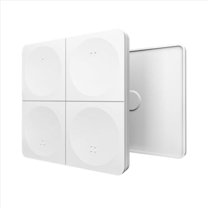 MiBOXER K4-W 4-Gang Wireless Dimming Panel, 2.4GHz 4-Zone LED Brightness & CCT Wall Remote, Battery-Free Wired Panel - color: White