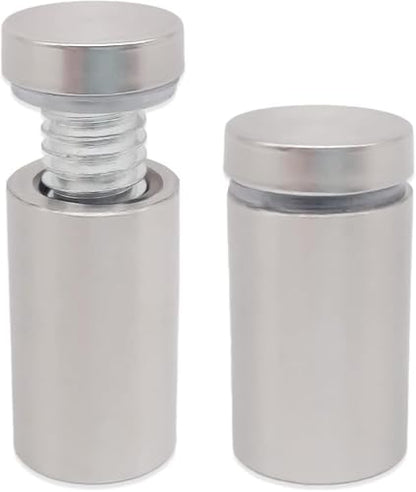 Lantee 12 Pcs Stainless Steel Standoff Screws, 12 x 50mm (1/2" x 2") Sign Mounting Spacers for Acrylic, Glass and Wall Displays - color: Silver, size: 1/2" x 2" / 12 x 50mm