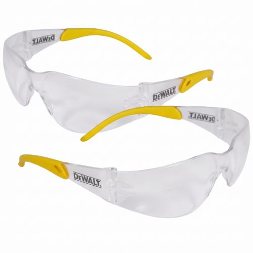 DEWALT DPG54-1D Protector Clear High Performance Lightweight Protective Safety Glasses with Wraparound Frame (Pack of 2) - size: One Size (Pack of 2)