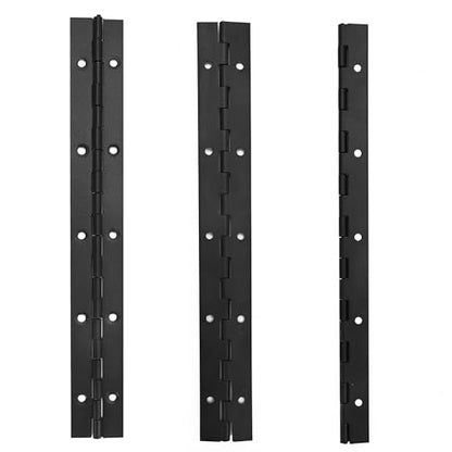 6 Pack Continuous & Piano Hinges,10 inches Black 304 Stainless Steel Hinges 0.04" Thickness Heavy Duty Continuous Hinges with Holes for Pianos，Door，Wooden Boxes，Cabinet (10inch/25cm) - size: 10inch