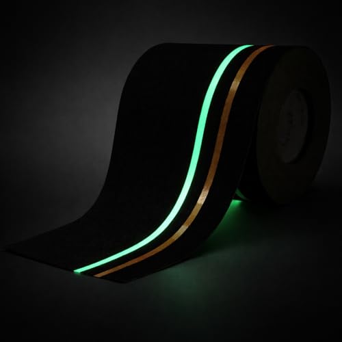 S&X Anti Slip Tape 6in x 60ft Grip Tape for Stairs, Reflective/Glow - color: Reflective/Glow-in-the-Dark, size: 6" X 60'