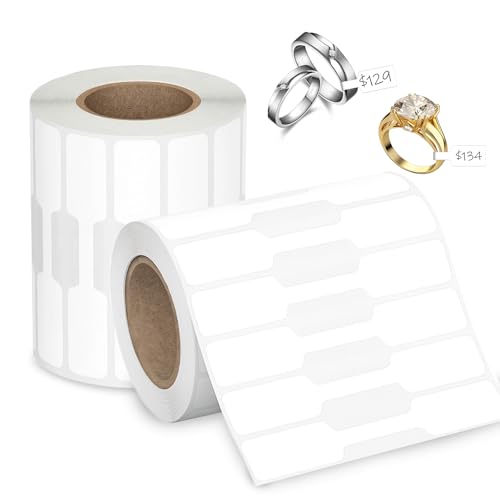 1000 PCS Jewelry Price Tags Stickers, Rectangular Self Adhesive Indentification Tags, Blank Waterproof Price Labels, Removable Residue-Free Labels for Display, Craft Shows of Necklace, Earring, Ring - size: 1000 pcs