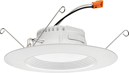 Juno RB56 SWW5 MW M6 RetroBasics Downlight Trim Kit, Switchable LED White, Baffle Trim, Switchable CCT, 2700K, 3000K, 4000K, and 5000K, 5- to 6-Inch, Matte White - color: Switchable White, size: 5/6-Inch, style: Standard | Non-Adjustable | Baffle Trim