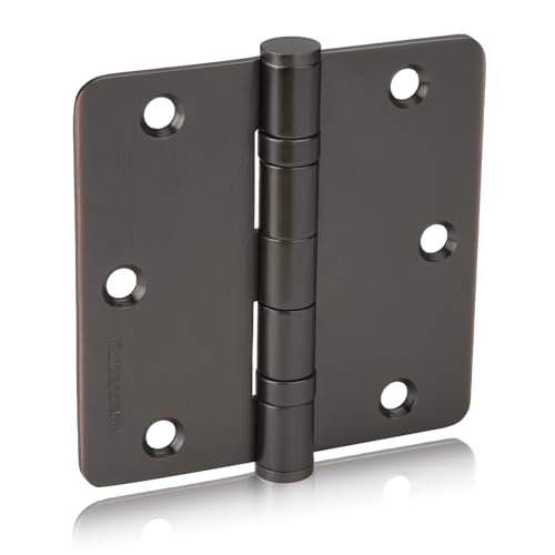 Goldenwarm 3Pack Oil Rubbded Bronze 3.5" Door Hinges with 1/4 Inch Radius - color: Oil Rubbed Bronze, size: 1/4" Radius Corner