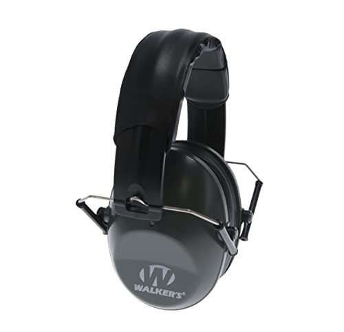 Walker's Unisex Adult's Lightweight Foldable Hearing Protection 22 dB Noise Reduction Pro Low-Profile Earmuffs - color: Grey, size: One Size