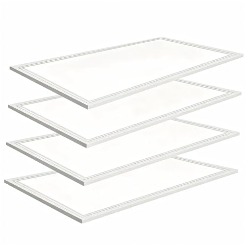 2x4 LED Flat Panel Light 4 Pack,7800LM Drop Ceiling Light Office Light Fixture 0-10V Dimmable 5000K Recessed Drop Ceiling Troffer Light for Shop Commercial Classroom Gym ETL Listed