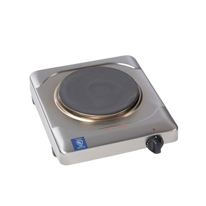 Cadco KR-S2 Portable Electric Hot Plate, 1500W Cast Iron Single Burner