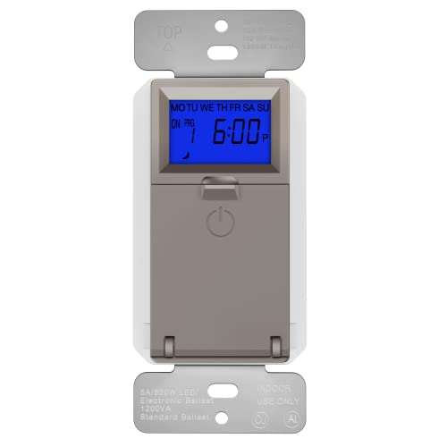 TOPGREENER 7-Day Digital Astronomic Timer Switch, Nickel, UL Listed - color: Nickel, size: New Version