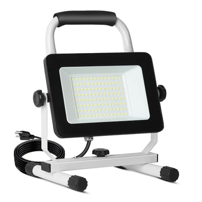 UFOND 6000 Lumen LED Work Light with Stand, 60W Waterproof Flood Light