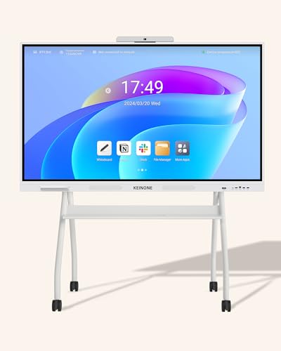 Interactive Smart Board for Classroom, 8+128 GB Electronic Digital Whiteboard Built-in Android OS & Open App Ecosystem - 4K Touchscreen Smartboard for Home Office School Studio Display - size: 86” Android