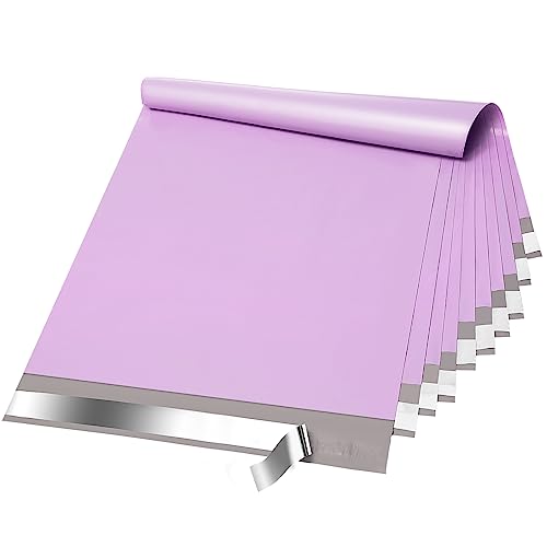 Fuxury Poly Mailers 14.5x19'' 50 Pcs, Waterproof Shipping Bags for Clothing - color: Light Purple, size: 14.5x19" 50pcs